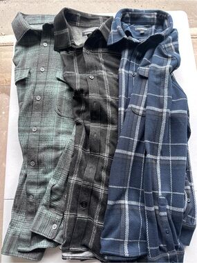 Express Men's Plaid Thick Flannel Shirt Bundle